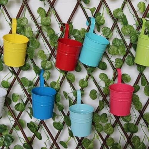 1 Pc Garden Flower Pots Wall Hanging Bucket For Balcony Plants Pots