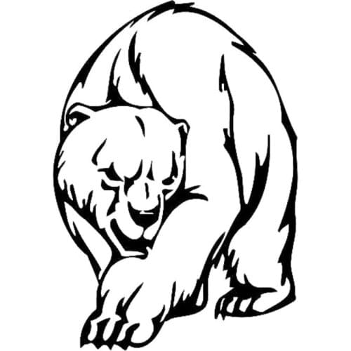 12.3cm*17.5cm Bear Cartoon Animal Car Sticker Motorcycle Decor Decal Black/Silver S3-5951