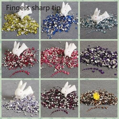 400pcs SS6-SS30 Mixing Pretty fascinating Colors Acrylic Rhinestone Flatback Nail Clear Decorative Nail DIY 9 color choose