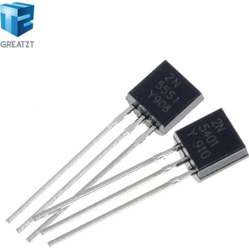 GREATZT 50pcs/lot Transistor DIP 2N5551 2N5401 5551 5401 TO-92 (25PCS* 2N5401+25PCS* 2N5551 )