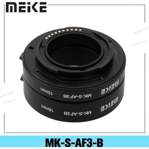Meike MK-S-AF3-B Plastic Extension Tube Close Shot Adapter Ring Lens for Auto Focus Sony NEX Micro DSLR 10mm 16mm E-Mount Camera