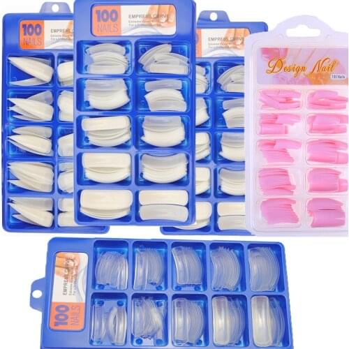 Arcylic/ABS Stiletto Nail Tips 10 sizes Curve Nail Tip False Nail full Cover 100 Boxed Pointy Stiletto Nail Tips False Fake