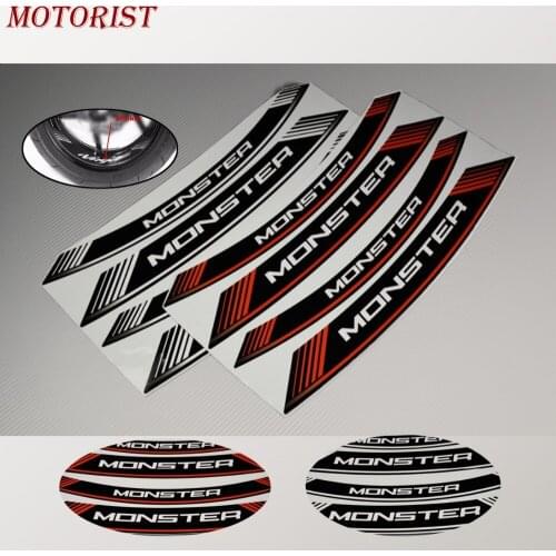 Motorist For DUCATI MONSTER 696 695 796 795 821 1000 797 1100 Motorcycle 8X Thick Edge Outer Rim Sticker Stripe Wheel Decals