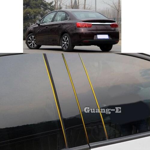 Car PC Material Pillar Post Cover Door Trim Window Piano Black Molding Sticker Plate Parts For Citroen C4 2016 2017 2018