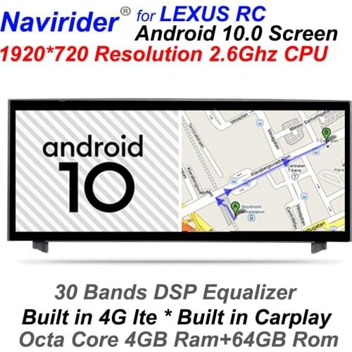 4GB RAM Android 10 Car Multimedia Audio Head Unit For Lexus RC F Sport 200t RC300 2016 RC200t RC350 Touch Screen GPS Navigation