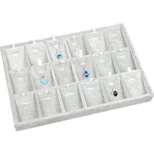 18 Seat Velvet Jewelry Display Holder Jewelry Pendant Storage Trays Jewelry Storage Display Tray For Drawer