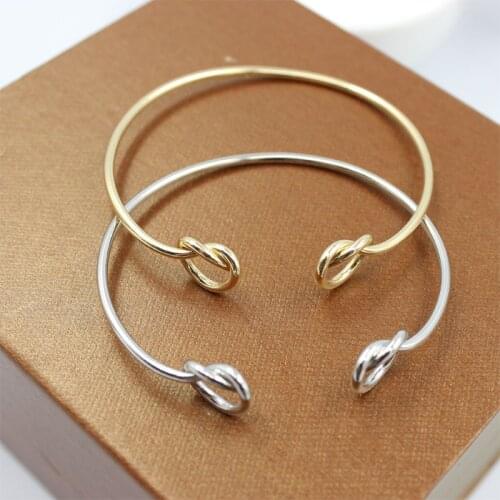 Peach heart knot bracelet Minimalist openings bracelet joker fashion wholesale womens clothing accessories manufacturer