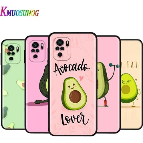 Silicone Cover Cute Avocado Fruits For Xiaomi Redmi Note 10 10S 9T 9S 9 8T 8 7 7S 6 5A 5 4 4X 5G Pro Max Phone Case