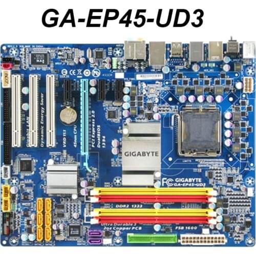 For Gigabyte GA-EP45-UD3 Original Used Desktop Motherboard EP45-UD3 For Intel P45 LGA 775 DDR2 ATX Desktop Mainboard