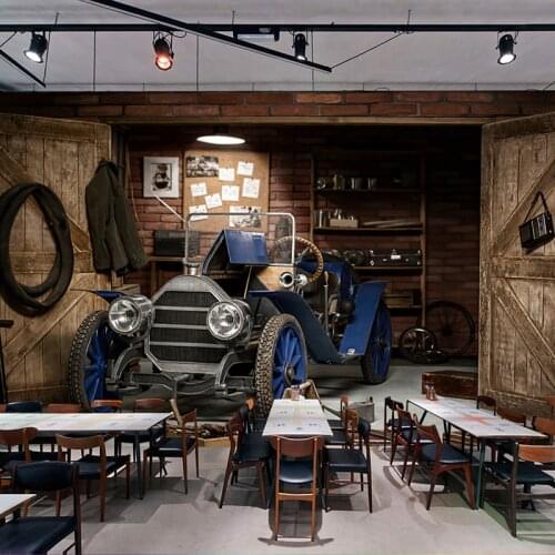 Photo Wallpaper 3D Retro Car Murals Wall Cloth Restaurant Cafe Modern Creative Backdrop Wall Decor Waterproof Wall Paper For 3 D