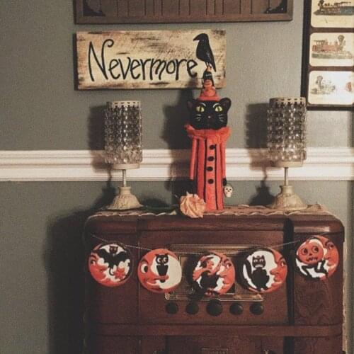 Holiday Diy Decorations Halloween Ornaments Wooden Sign Witch Moon Ornaments Halloween Wreath Wooden Sign Moon Ornaments