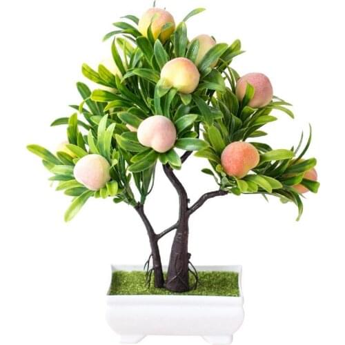 1Pc Artificial Flower Peach Tree Bonsai Home Office Garden Desktop Party Decor Artificial Bonsai For Weddings