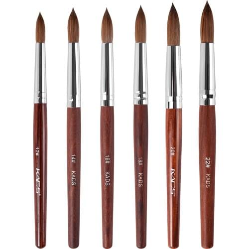 KADS Kolinsky Sable Pen Red Wood 12#14#16#18#20#22# Nail Tools Nail Art Brush For Professional Round Head Nail Drawing Tool