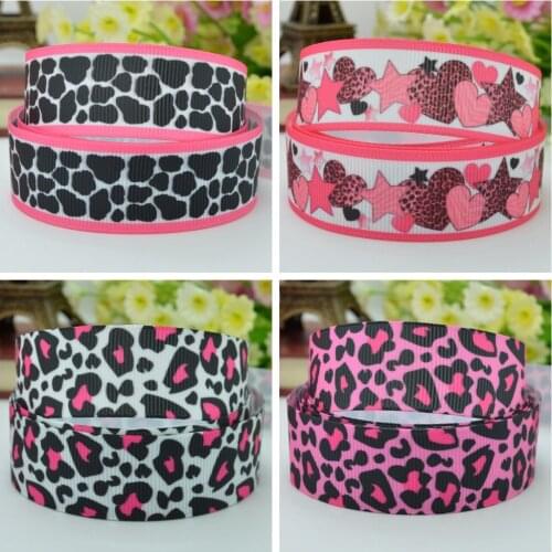 10 Yards 22mm 7/8" Leopard Pretty Girls Printed grosgrain ribbon hair bow Headwear DIY hair accessories retail B0929
