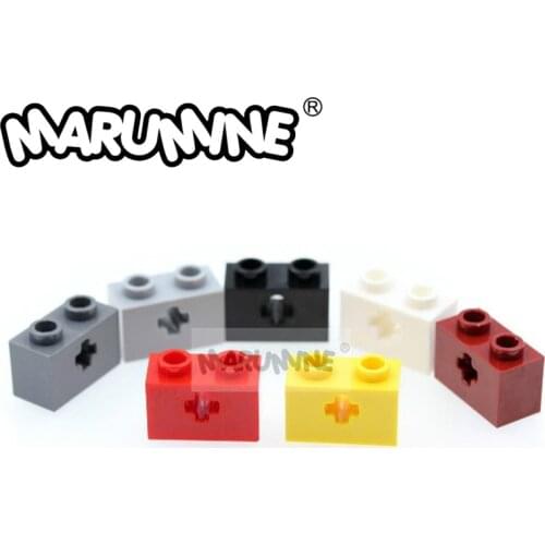 MARUMINE 32064 Technic Brick 1 x 2 with Axleh Hole compatible Decool Building Blocks Robot Classic Educational Toys For Children