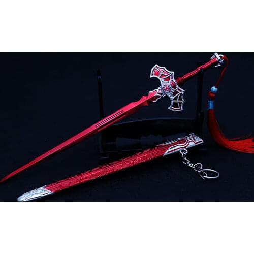 Alloy Sword Red White Gray Weapon Model With Sheath 22cm Cosplay Zinc Alloy Material Keychain Animation Game Peripherals