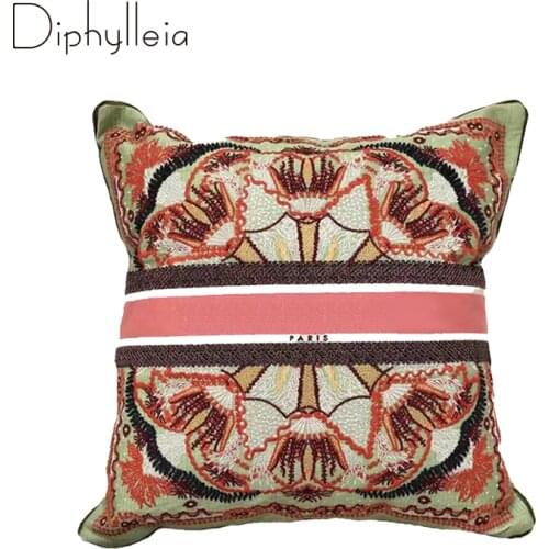 Diphylleia Cushion Cover Fashion Trendy D Maison Luminarie Heavy Embroidery Top Luxury Coussin Lumbar Pillow Case Chic Decor