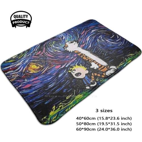 Bill Watterson Sticker Door Mat Foot Pad Home Rug Cartoon Bill Watterson Adventure Illiosa