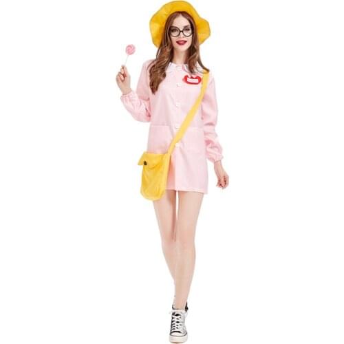 Parent-Child Outfit Cosplay Pink Blue JK Dress Japanese Kindergarten School Uniform Shirt With Schoolbag And Yellow Cap