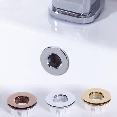 3Pcs Sink Hole Round Overflow Cover Copper Tidy Insert Chrome Bathroom Parts Faucet Basin Six Foot Ring Replacement Accessories