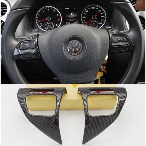Fit For VW Volkswagen Tiguan 2010-2015 Car Accessories Car Steering Wheel Cover Frame Trim Insert Sticker