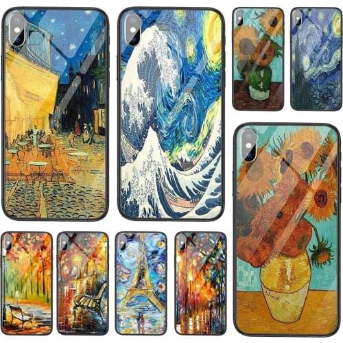Sunflower Vincent Van Gogh Starry Sky Harde For Huawei Mate 40 Pro Plus 30 20 10 lite nova 8 pro y9 2019 Cool Protective Phone