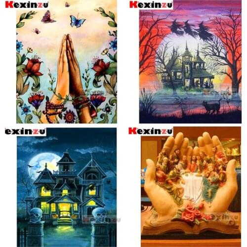 Full diamond Painting "Horror Home Buddha Statue"Resin Drill Embroidery 5D Diy Diamond Painting Handmade Cross Stitch gift Y3105