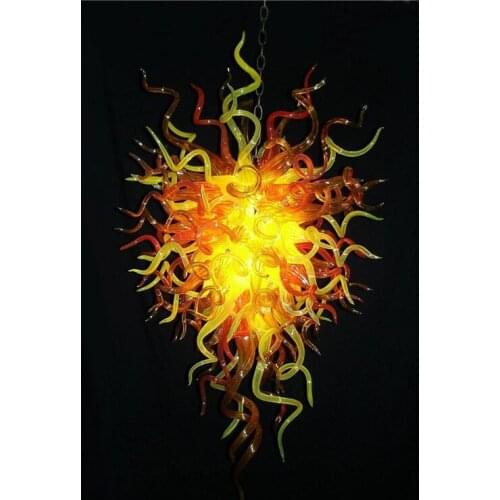 Popular Chandelier Lighting LED Saving Light Source 100% Hand blown Glass Long Chandelier