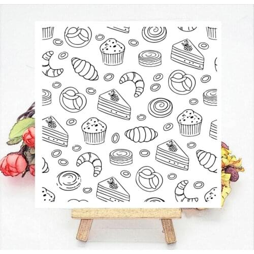 14*14CM The Dessert Transparent Clear Stamps / Silicone Seals Roller Stamp For DIY Scrapbooking Photo Album/Card Making
