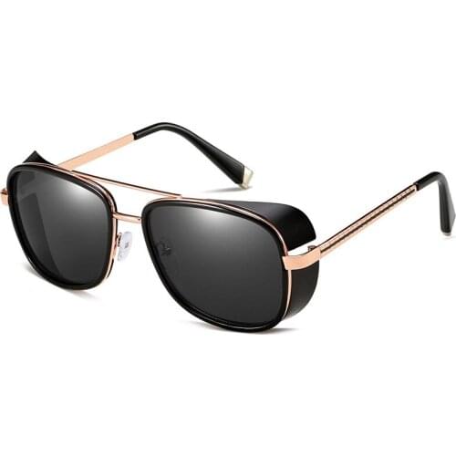Women Men Mirror Square Steampunk Glasses Women Men Metal Frame Sunglasses 2021 Women Men