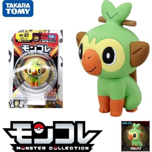 Tomy Pokemon Sword Shield Moncolle Pocket Monster Collection MS-03 Grookey #810 EMC Model Anime Figures Collect Ornaments