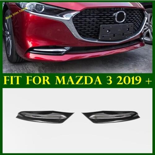 Accessories Front Head Bumper Foglight Fog Lights Lamps Frame Protective Cover Trim Fit For Mazda 3 2019 2020 2021
