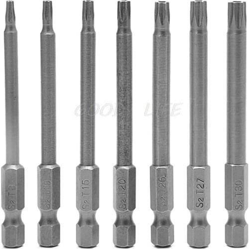 High Precision 7Pcs 75mm T8-T30 Magnetic Torx Screwdriver Bit 1/4 Inch Hex Shank