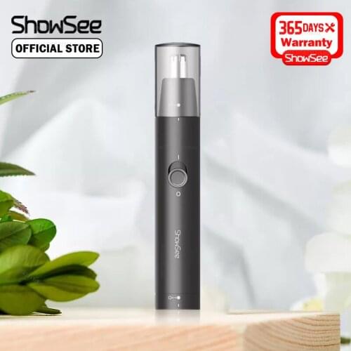 Showsee Electric Mini Nose Hair Trimmer Electric Shaver Dry Wet Shaver Razor Type-C Charging F1-BK F303-BK Waterproof For Men