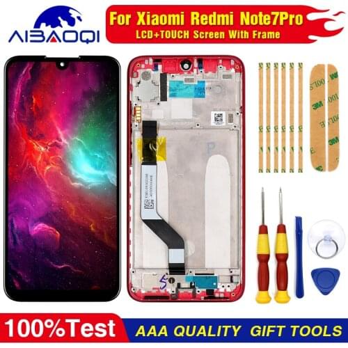 AiBaoQi For 6.3'' Xiaomi Redmi Note 7 Pro LCD&Touch screen Digitizer with frame assembly lcd screen display replacment tools