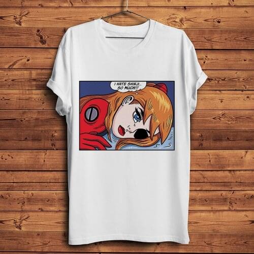 Asuka Langley Soryu hate Ikari Shinji funny t-shirt homme short t shirt men tshirt cool eva unisex streetwear