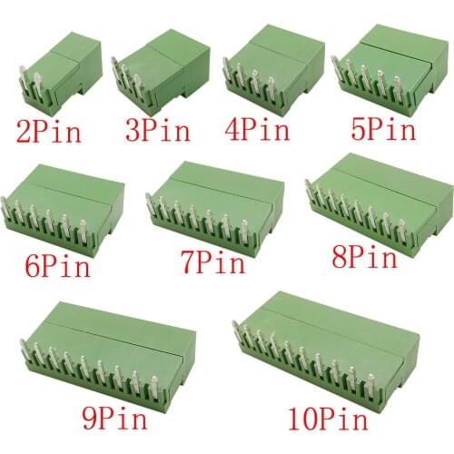 10Pcs 2-10Pin HT3.96mm PCB Screw Terminal Connector Pitch 3.96MM 2-10P PCB Right Angle Plug Socket Terminal Block Adapter