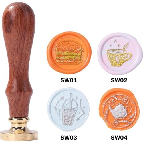 25mm Food Pattern Retro Wax Stamp Head with Handle DIY Envelope Seal Tools