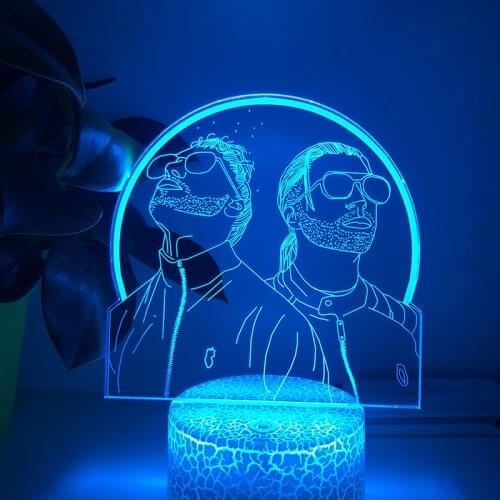 Nighdn 3d Lamp French Rap Group Pnl 3d Led 16-Color Night Light Childrens Bedroom Decoration Lamp Fan Gift Birthday Christmas