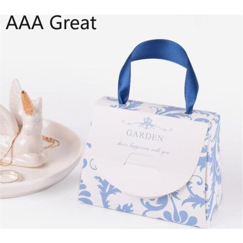 50Pcs/Lot Baby Birthday Candy Boxes Gift Box Sugar Storage Box Dots Flowers Christmas Chocolate Party Decoration Present Ribbon