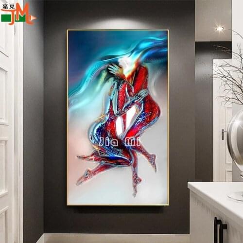 Abstract Sexy Body Couples DIY Diamond Embroidery Diamond Painting Full Square/Round Mosaic Cross Stitch Vertical Corridor Decor