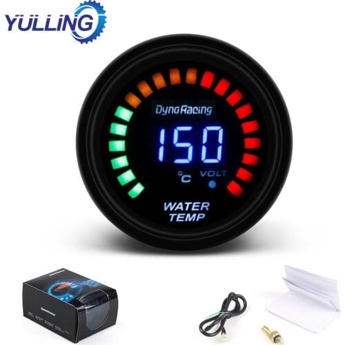 YULLING 2" 52mm Car Digital / Analog Led Electronic Water Temp Temperature Gauge Smoke Led Display Water Temperature Gauge