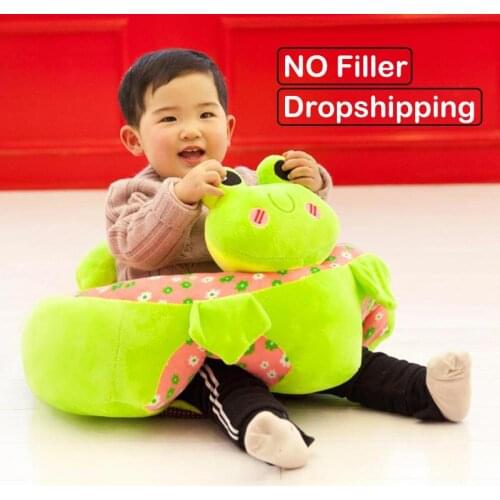 Baby Cartoon Animal Seats Sofa Toys Infant Learning to Sit Cloth Case Kids Plush Seat Support Children Training Toy No Filler