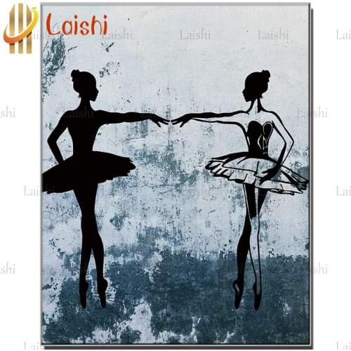 DIY photo custom Abstract black and white dancer diamond mosaic diamond rhinestone painting full drills square round home decor
