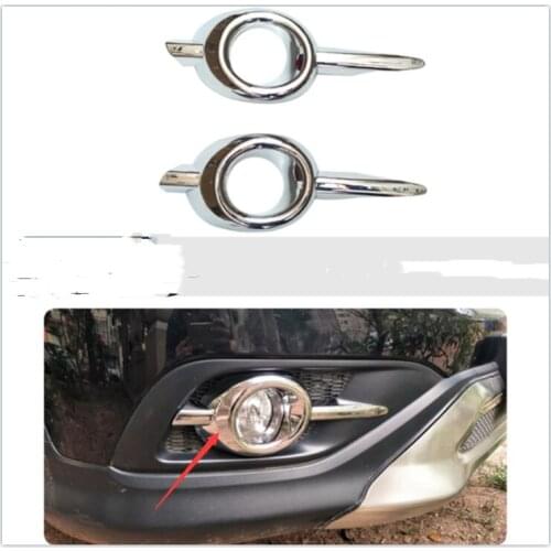 For Honda CR-V 2012 2013 2014 ABS Chrome plated Front Fog Light Trim Rim Lamp Cover Cap Car Styling Reflective Sticker Kit Acce