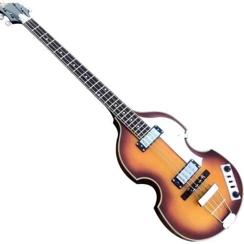 Flame Maple Top 4 Strings Violin Bass Guitar 41 Inch Sunburst Color Violin Guitarra Basswood Body High Gloss Finish Right Hand