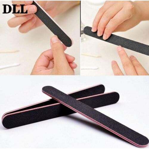 Art Salon Glitter Tools Black Straight Nail File Art Tools 1PC Sanding Nail File Grits 100/180 Straight Edge Stick Nail