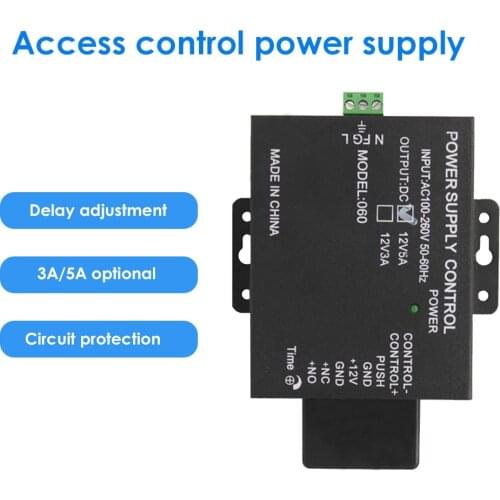 AC 100-260V Power Supply Door Access Control Power Adapter Door Lock Power Suppllier DC 12V 3A 5A Switching Power Adapter