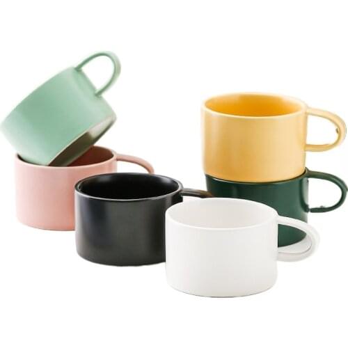 180ml Ceramic Mug Matte Glaze Coffee Milk Juice Cup Nordic Minimalist Style Multi-Purpose Drinkware