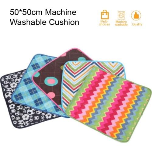 50*50cm Machine Washable Chair Pad Seat Cushion Picnic Mat Camping Mattress Beach Blanket Random Color&Damp-proof Plaid Stripes